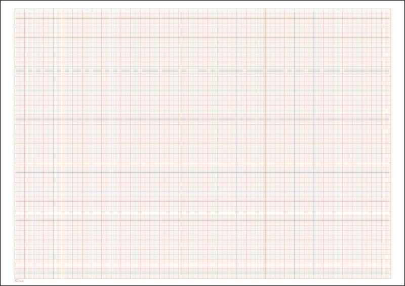 Favorit Millimeterpapier-Block A3 – braunes Raster, einseitig, 80 g/m², 50 Blatt