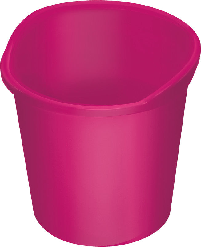 Helit Papierkorb the joy – 13 l – Kunststoff, pink – Ø 280 × H 300 mm