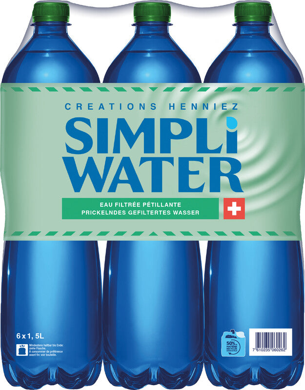 Simpli water Mineralwasser prickelnd – 1,5 l