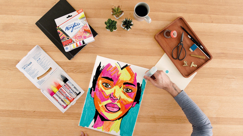 Edding Acrylmarker für Permanentmarker – sortiert, neon