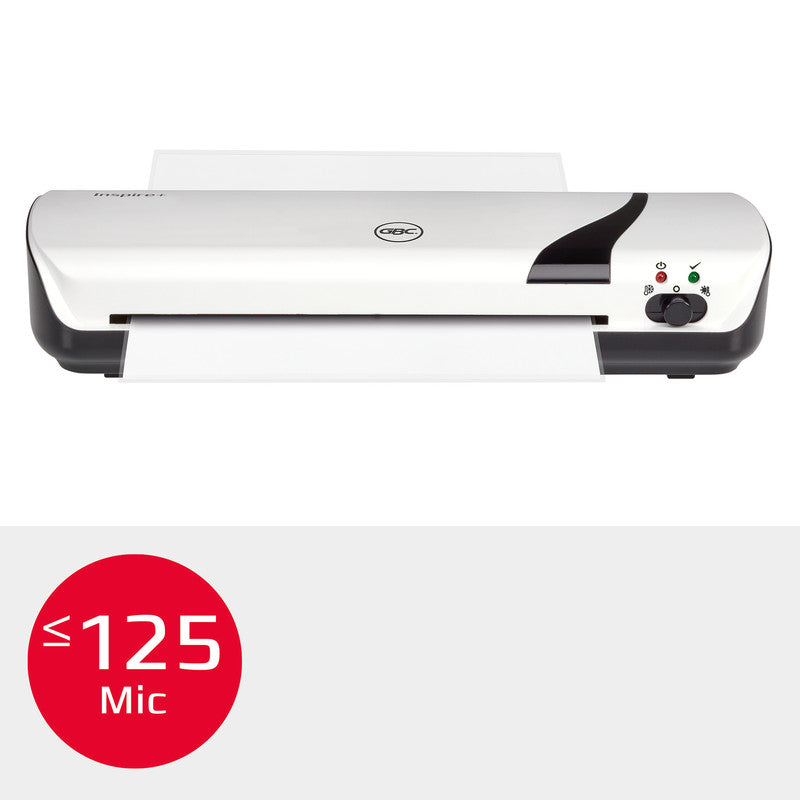 GBC Inspire+ Laminiergerät A4 – 2 Rollen, 75–125 µm, Kaltlamination, 4 Min. Aufheizzeit, 250 mm/min, Weiss