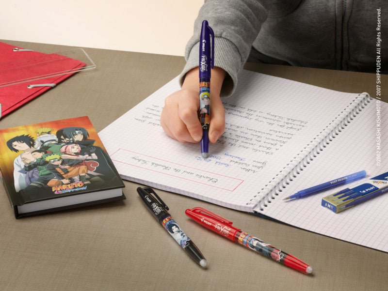 Pilot FriXion Ball Naruto Shippuden – Radierbarer Tintenroller mit Kappe, 0,7 mm, Schwarz, für Linkshänder