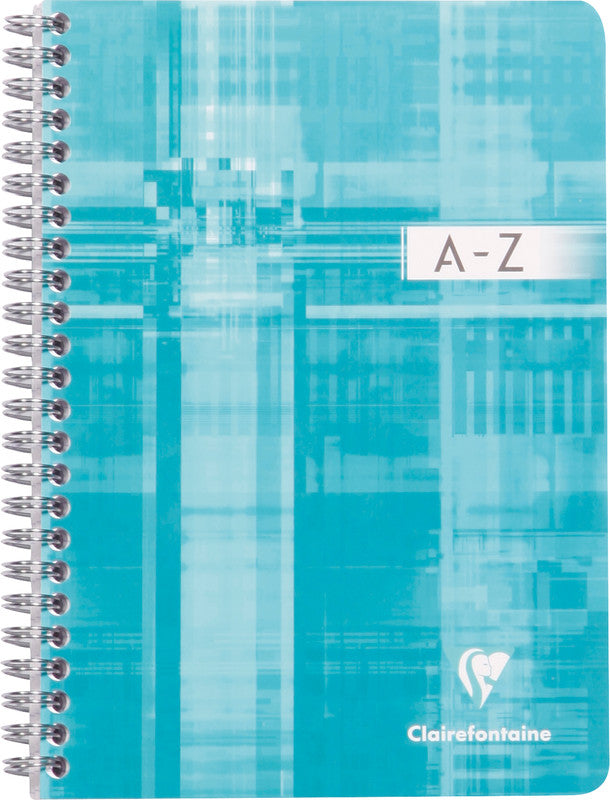 Clairefontaine Spiralblock mit Register A - Z, kariert 5 mm, Spiralbindung, Karton, 90 Blatt, 90 g/m² – sortiert