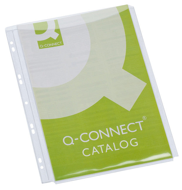 Q-CONNECT Sichtmappe A4 – Transparent, Kunststoff, Glänzend, 180 µm, 5er-Pack