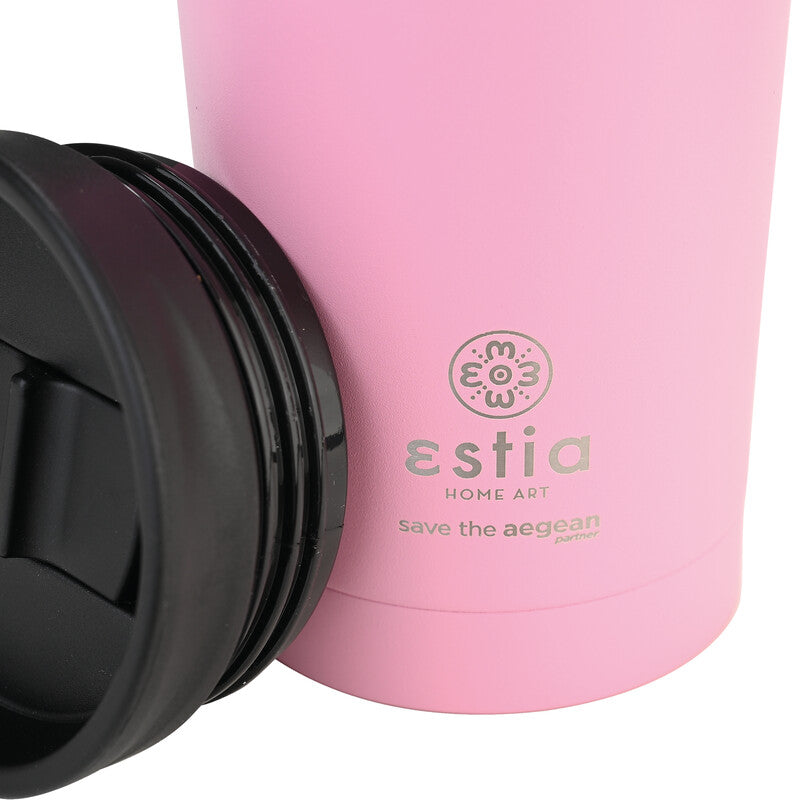 Estia Thermobecher – 3,5 dl – Edelstahl, isoliert, Schraubverschluss – Blossom Rose