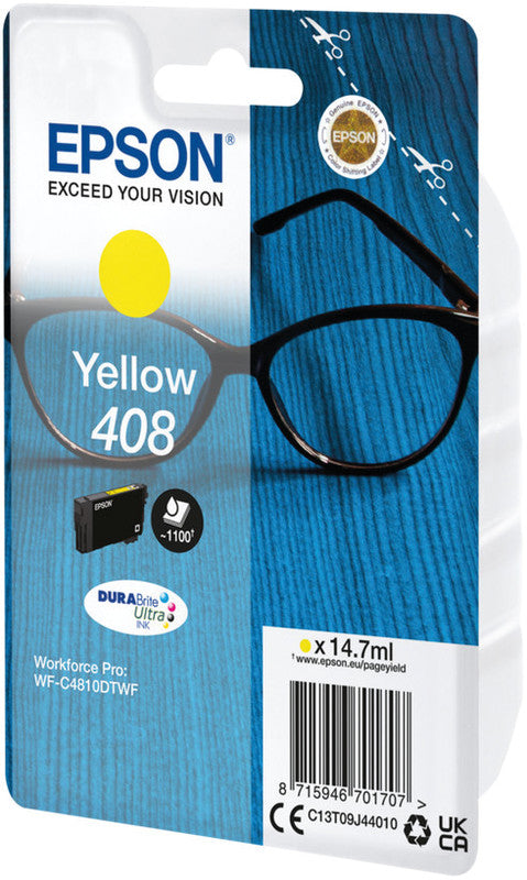 Epson Tintenpatrone 408, Gelb, 14,7 ml – für Inkjetdrucker/Multifunktionsgeräte