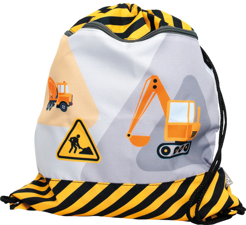 Funki Sportbeutel – 12 l, Motiv Under Construction, wasserabweisend, 36 × 42 cm