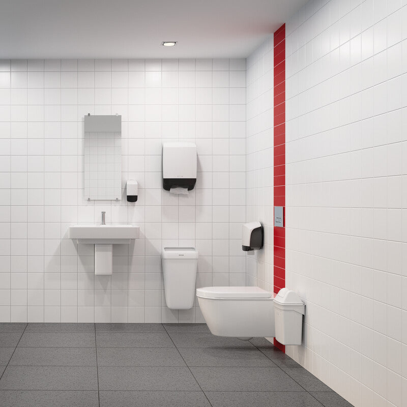 Katrin Falthandtuchspender Inclusive Medium Weiss – für Falthandtücher bis 240 mm, 301 × 445 × 142 mm