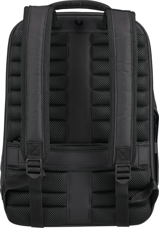 Samsonite Stackd Biz Notebook-Rucksack – 16,5 l, Aufsteckfunktion, USB-Port, recyceltes PET (rPET), schwarz