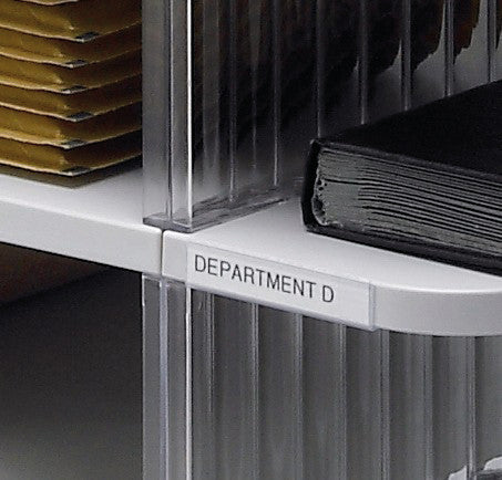 Styro Briefkorb – mit Beschriftungsfeld, transparent, B 600 × H 528 × T 400 mm, Serie Duo-Tower