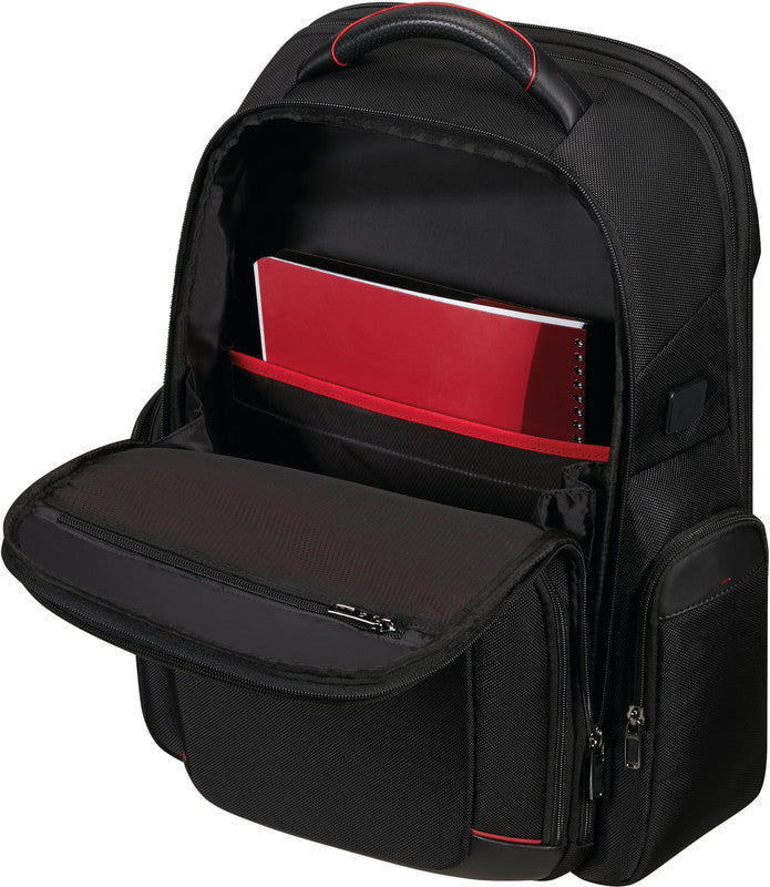 Samsonite Pro-DLX 6 3V Notebook-Rucksack – für Notebooks bis 17,3", RFID-Fach, USB-Anschluss, Nylon, schwarz