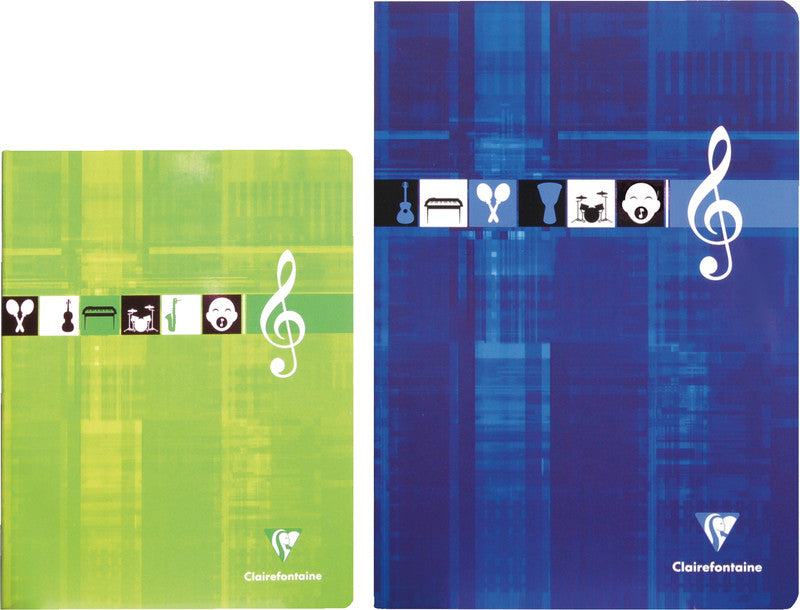 Clairefontaine Notenheft A4, liniert, Klammerheftung, Karton, 48 Seiten, 90 g/m² – sortiert