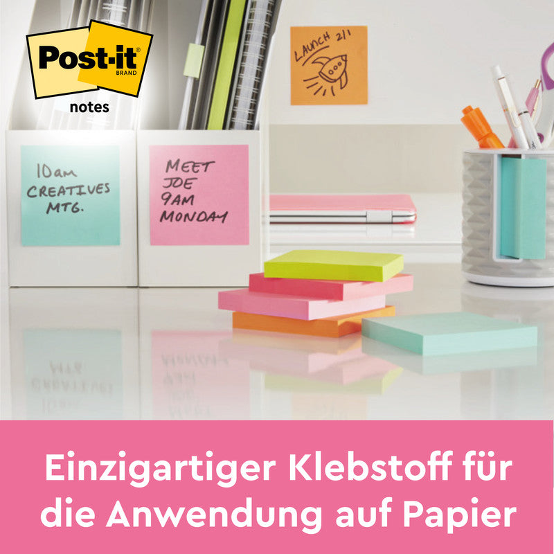 Post-it Haftnotizen Poptimistic Collection – 51×38 mm – sortiert, 12×100 Blatt, PEFC