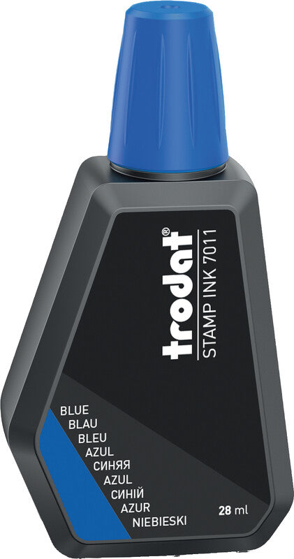 Trodat Stempelfarbe – Kunststoff, 28 ml, Blau, ohne Öl
