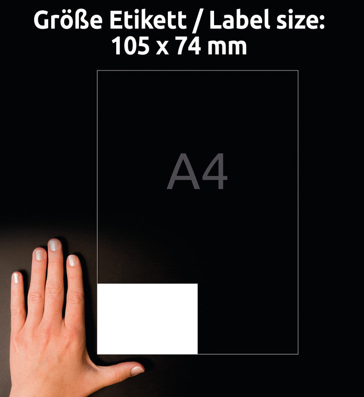 Avery UltraGrip Etiketten, 105 mm × 74 mm, weiss, Papier, permanent, 1760 Etiketten (220 Blätter)