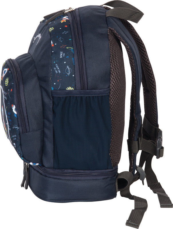 Fabrizio Kindergartenrucksack – Junior Active – Space – Marineblau – 25,0×31,0×12,0/18,0 cm – eco:plus