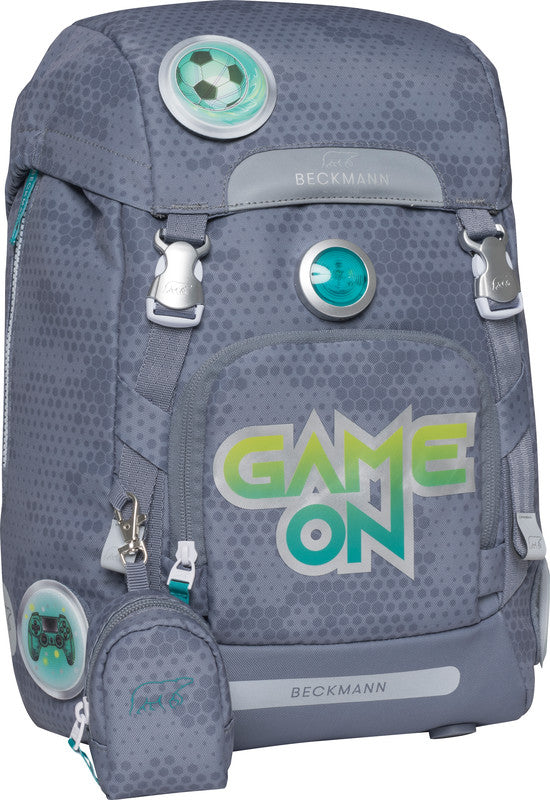 Beckmann Schulrucksack Classic – Game On – mit Leuchteffekt