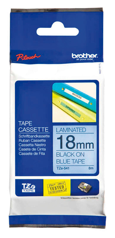 Brother Schriftband – 18 mm × 8 m, blau, schwarz, TZe