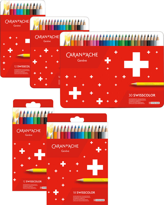 Caran d-Ache Caran d'Ache Buntstifte Swisscolor – 12 Farben, im Metalletui, Ø 2,8 mm, FSC