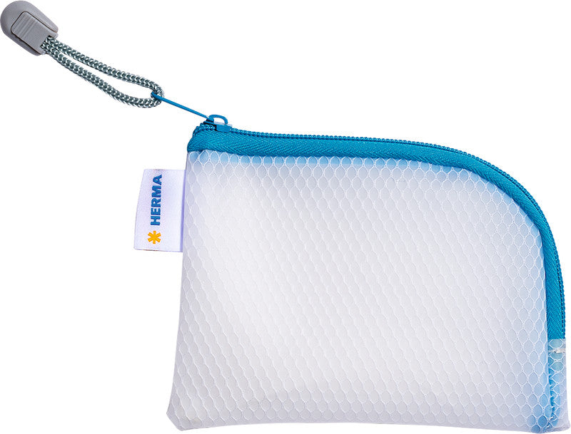 HERMA Reissverschlusstasche A7 – EVA, blau/weiss, 1er-Pack
