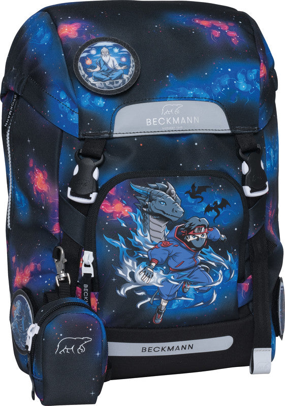 Beckmann Schulrucksack Classic 1st – 6-teilig – Ninja Elements – 24,0×37,0×25,0 cm – recyclingfähig
