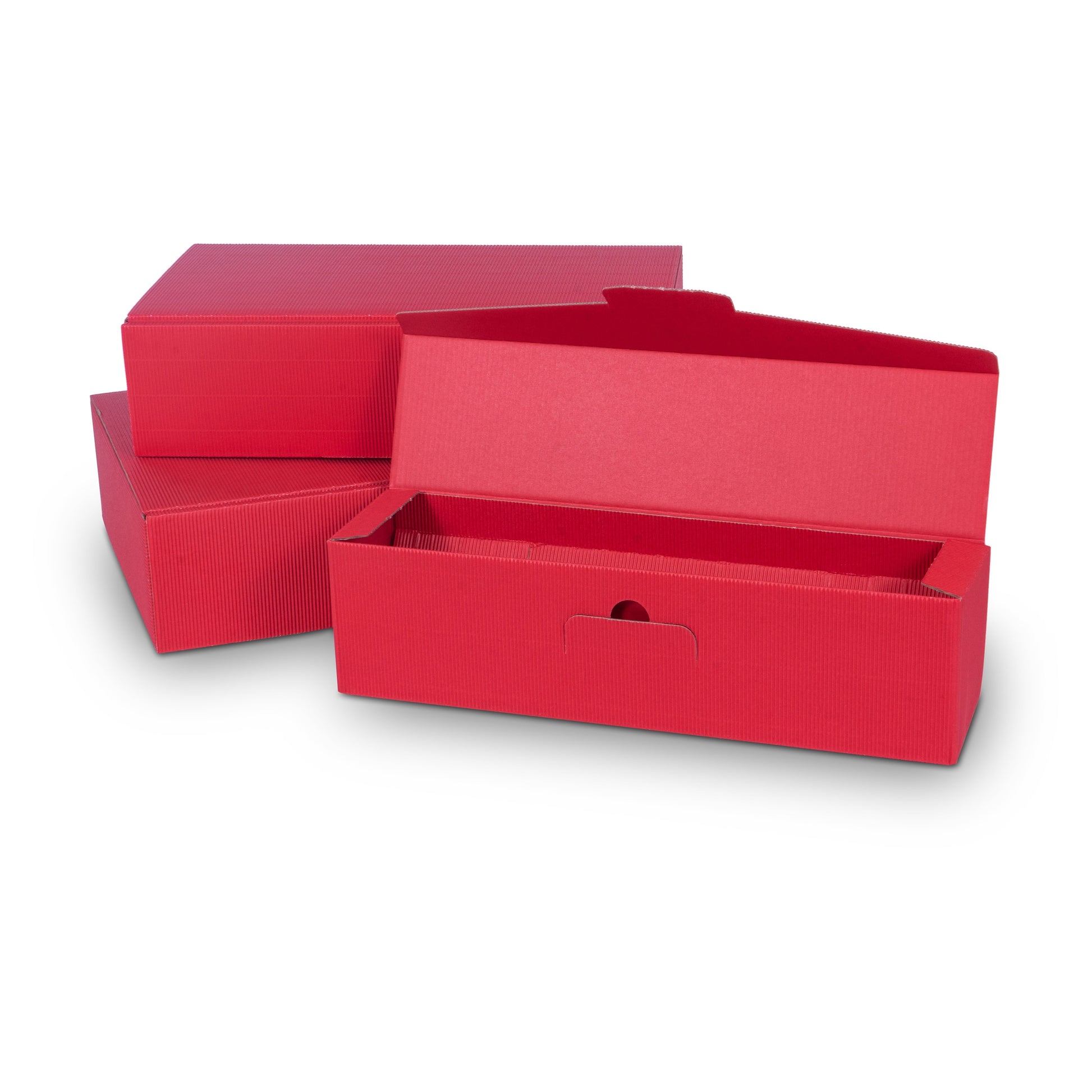 Model Geschenkverpackung – 3 × 0,75 l, offene Welle, Rot, 1 Stück