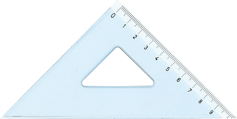 Arda Wandtafel-Winkel 45° – 15 × 15 cm, Kunststoff, Transparent, Skalenfarbe Schwarz