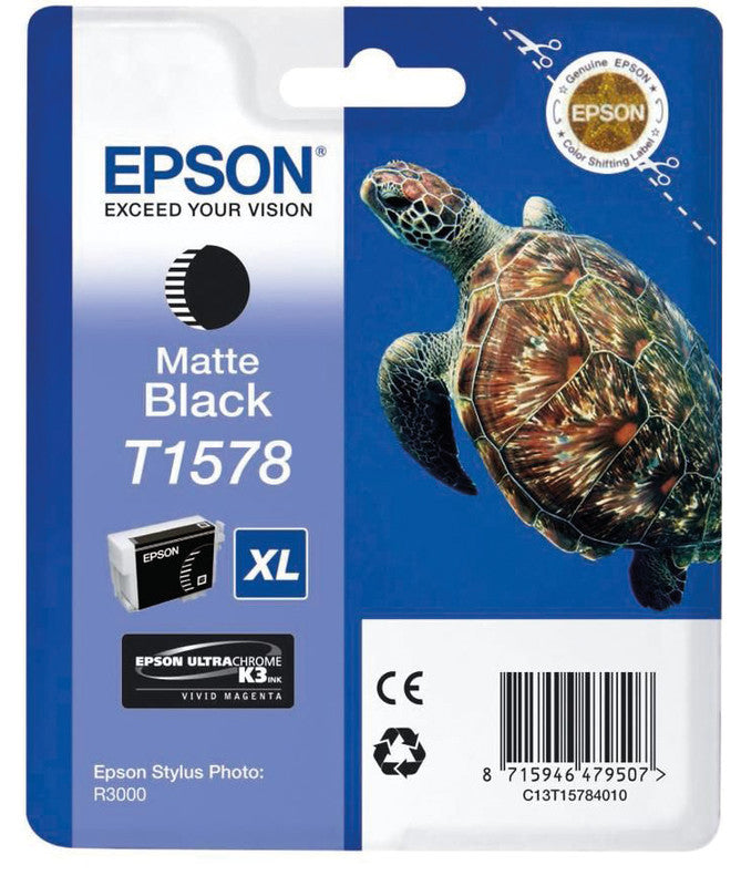 Epson T1578XL Mattschwarz Tintenpatrone (Original) – 1'000 Seiten – für Epson Stylus Photo R3000 – C13T15784010