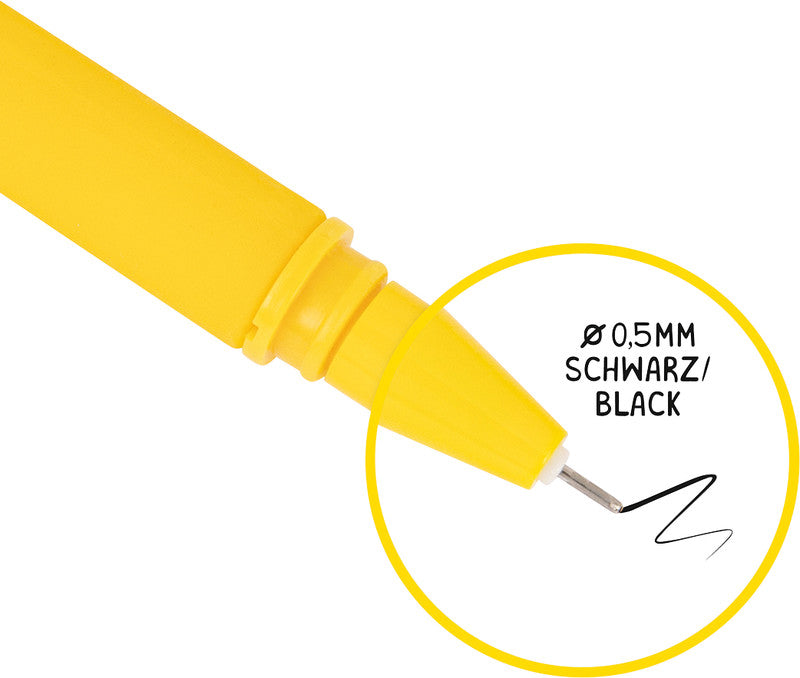 Trendhaus Wackelente Tommy und Frida – Tintenroller, mit Kappe, 0,5 mm, schwarz