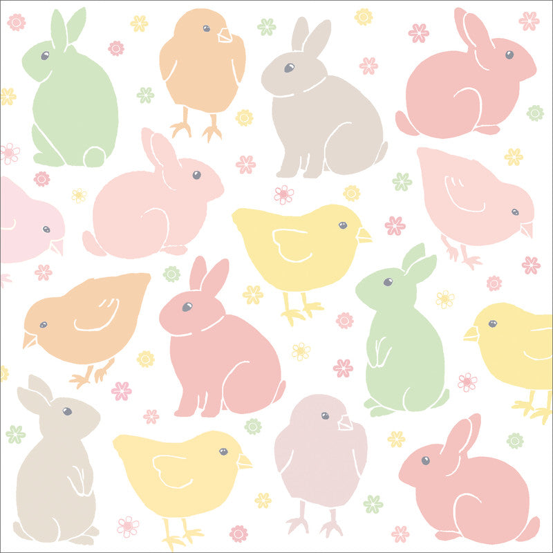 Atelier Servietten Hops und Pieps pastell – 33 × 33 cm – 3-lagig, Tissue – 20 Stk.