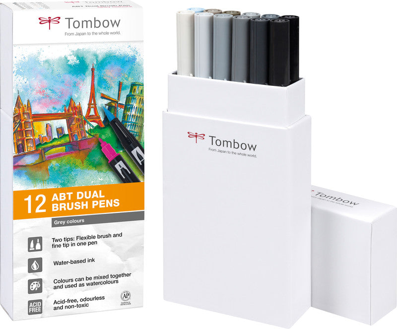 Tombow Filzstifte ABT, auswaschbar, 12 Stk.