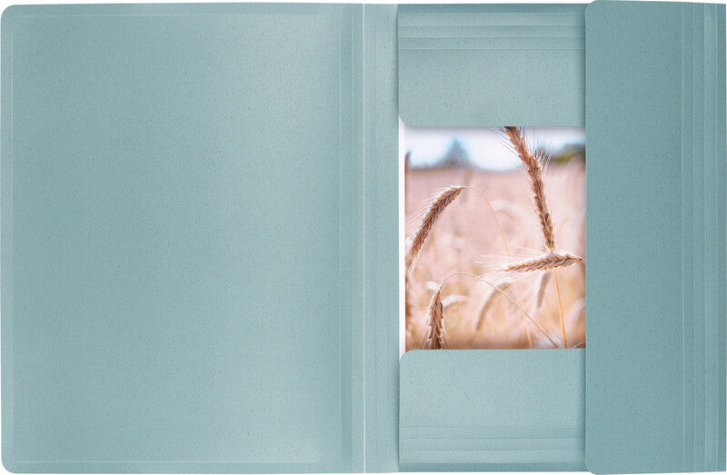 Kolma Sammelmappe für A4, Weizenstroh, Blau, mit Gummizug