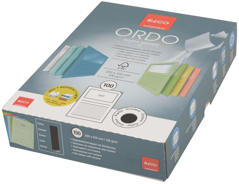 Elco Sichtmappe A4 – Goldgelb, Papier, 100er-Pack