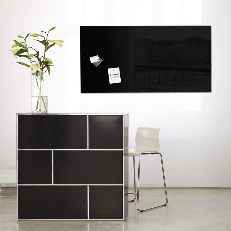 Sigel Whiteboard – 91 × 46 cm, Glas, magnetisch, Wandmontage, inkl. Magnete, Montagesatz