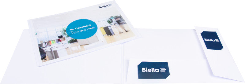 Biella Konferenzmappe – A4, Visitenkartenfach, Karton, Weiss