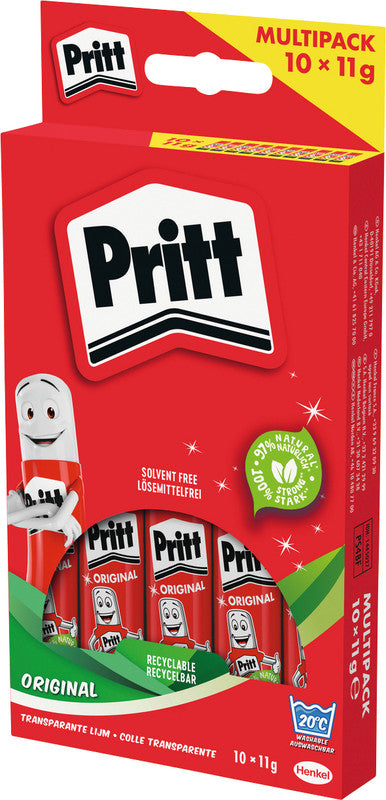 Pritt Klebestift – permanent, transparent, lösemittelfrei, schnelltrocknend, 11 g, für Papier, Karton, Fotos