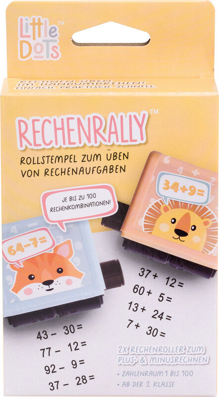 Little Dots – Löwe und Tiger Rollstempel – Rechenrally, Abdruckhöhe 25 mm, 2 Stück