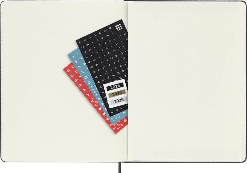 Moleskine Professionelle Agenda – 1 Woche/2 Seiten, gebunden, 19 × 25 cm, Jan–Dez, 2026, Schwarz, FSC