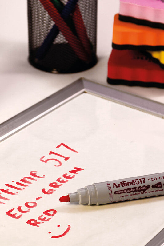 Artline Whiteboard-Marker Eco-Green EK517 – Rundspitze 3 mm – Rot – Trocken abwischbar