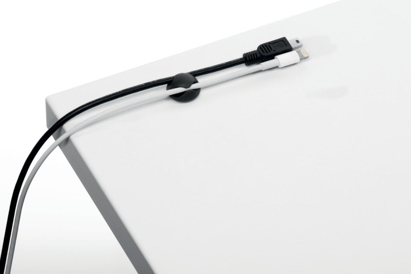 Durable Cavoline Kabel-Clip – 20 × 20 mm, Kunststoff, Graphit, selbstklebend, 6er-Pack, für 2 Kabel