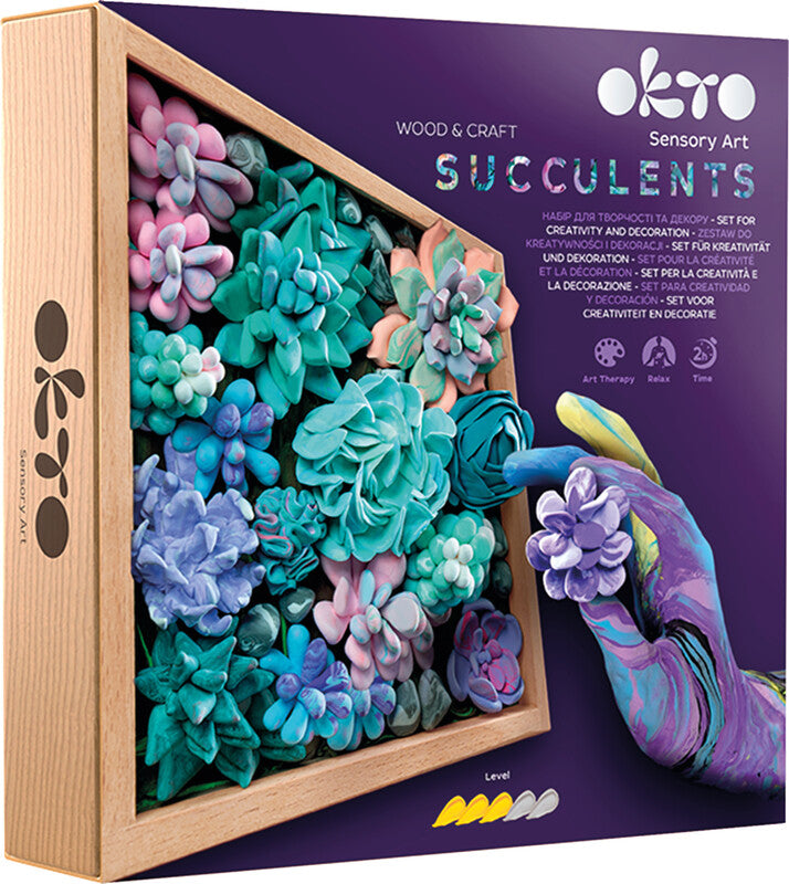 Okto Sensory Art – Modelliermasse-Set Succulents – ab 14 Jahren – 36 Modelliermassen – 210 × 210 mm