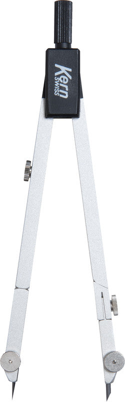 KERN Wandtafel-Zirkel – Schenkellänge 15 cm, Radius 24 cm, Aufnahme bis 3,5 mm, Messing, Silber