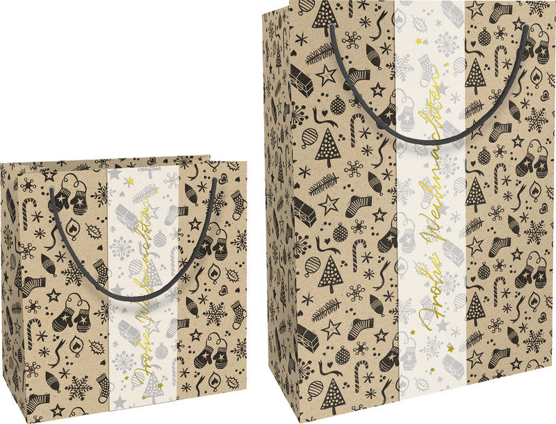 Braun + company Tragetasche – Christmas Things – mit Baumwollkordel – 230 × 330 × 110 mm