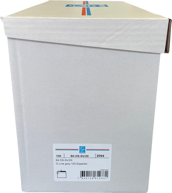 Goessler Couvert B4, ohne Fenster, selbstklebend, grau, 120 g/m², mit Innendruck – 100 Stk.