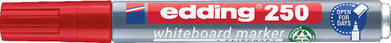 Edding Whiteboard-Marker 250 – Rundspitze 1,5-3 mm – Rot – Trocken abwischbar