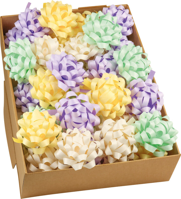 Präsent Geschenketiketten Maschen – Glitter Mix Pastell – Folie – Ø 80 mm