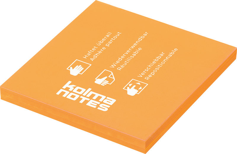 Kolma Haftnotizen – 76×76 mm – Neonorange, 100 Blatt, recyclingfähig