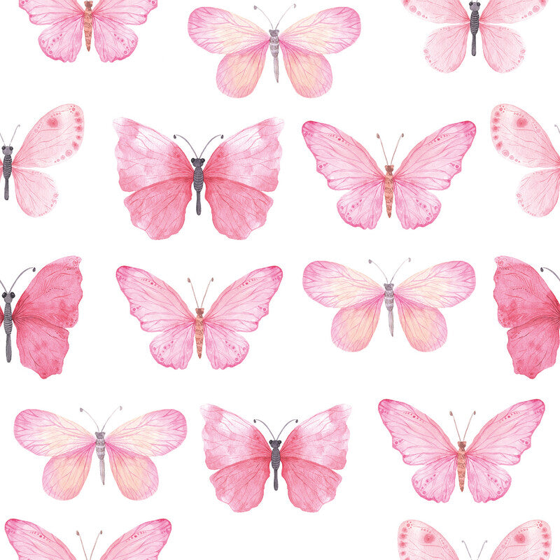 Fasana Servietten Pink Butterflies – 24 × 24 cm – 3-lagig, Tissue – 20 Stk., FSC