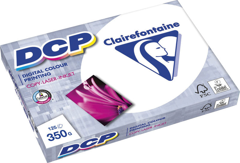 Clairefontaine Kopierpapier – A4, 350 g/m², CIE 170 – für Inkjet/Laser/Kopierer – FSC, EU Ecolabel – 125 Blatt