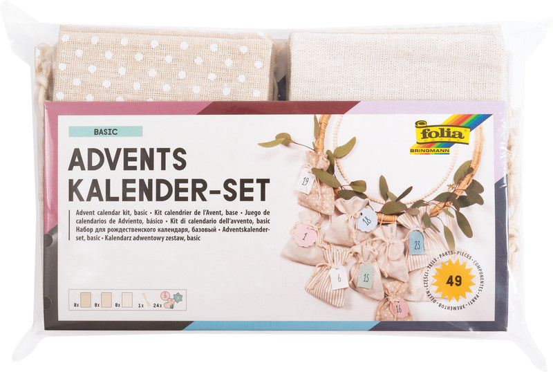 Folia Adventskalender-Set – 24 Beutel – 100 × 130 mm